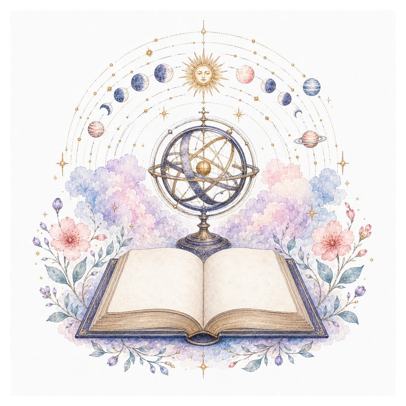 An illustration representing Ephemeris