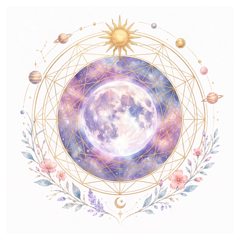 An illustration representing Full Moon