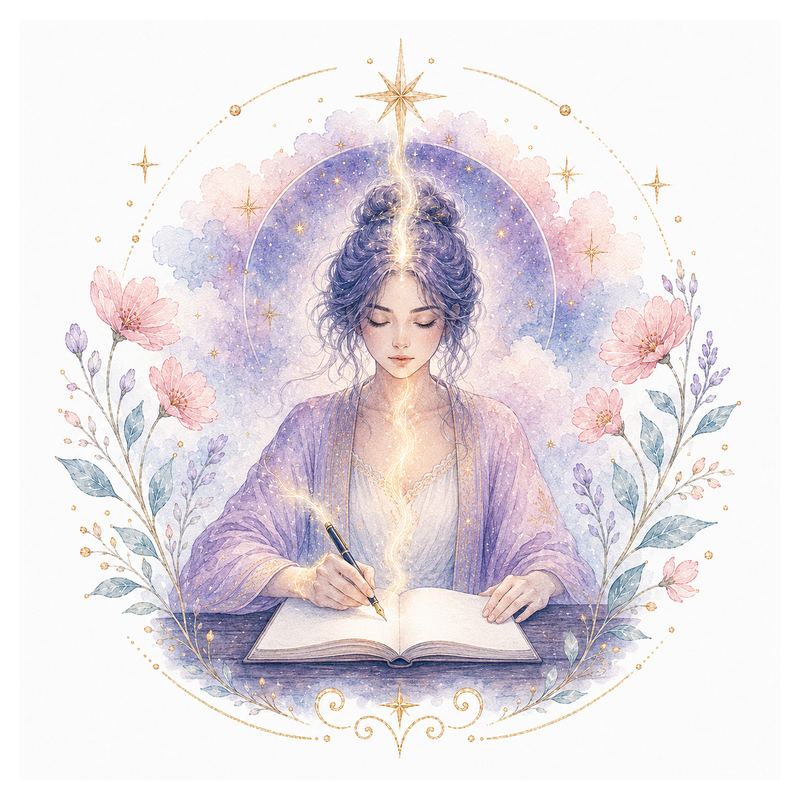 An illustration representing Automatic Writing