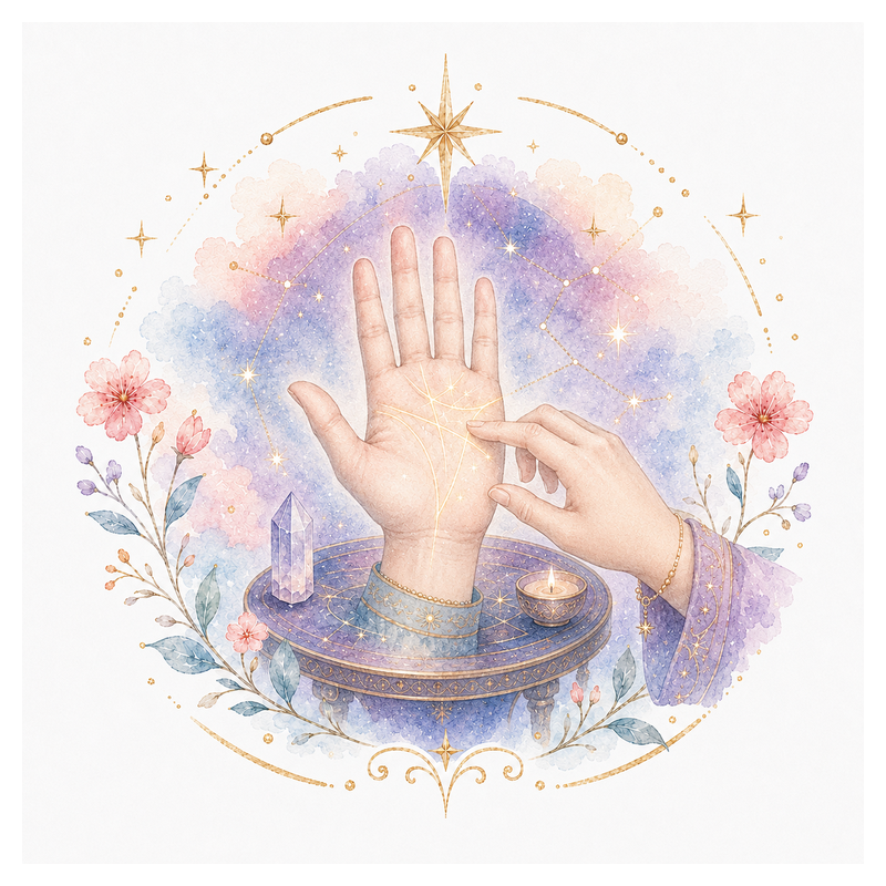 An illustration representing Palm Reading