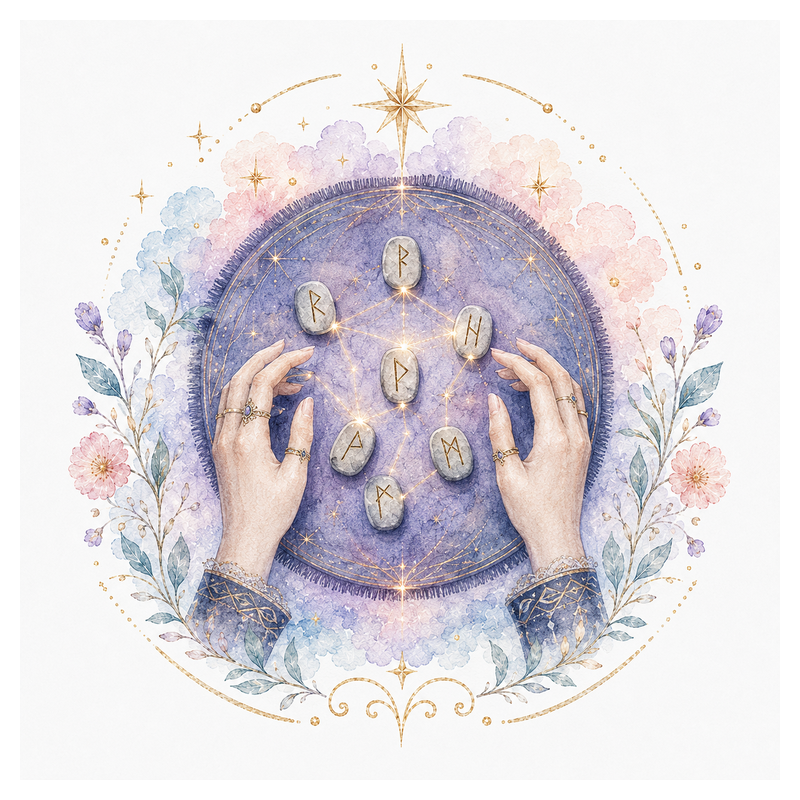 An illustration representing Rune Reading