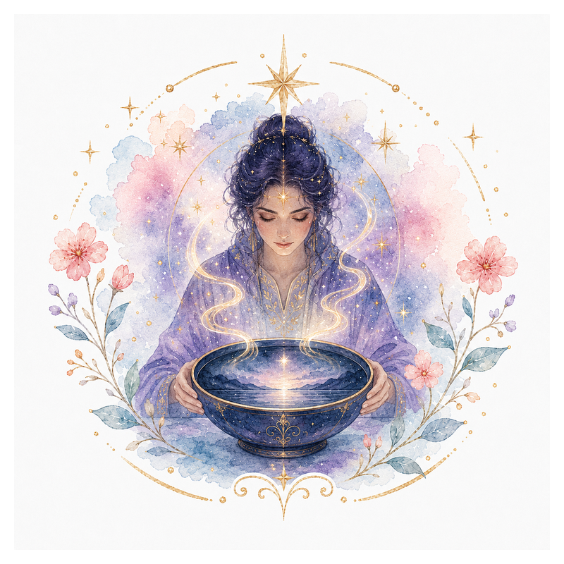 An illustration representing Scrying