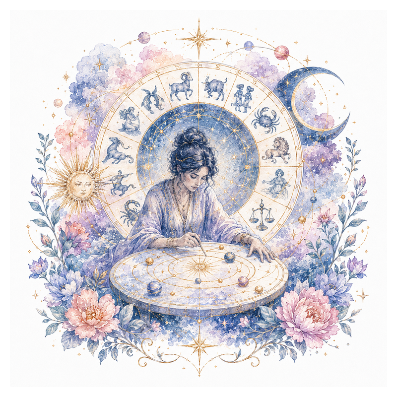 An illustration representing Astrology Reading