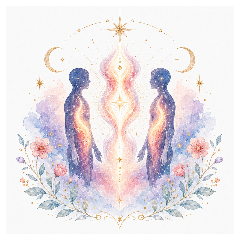 Mystical illustration representing Twin Flame