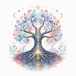 Mystical illustration representing Tree of Life
