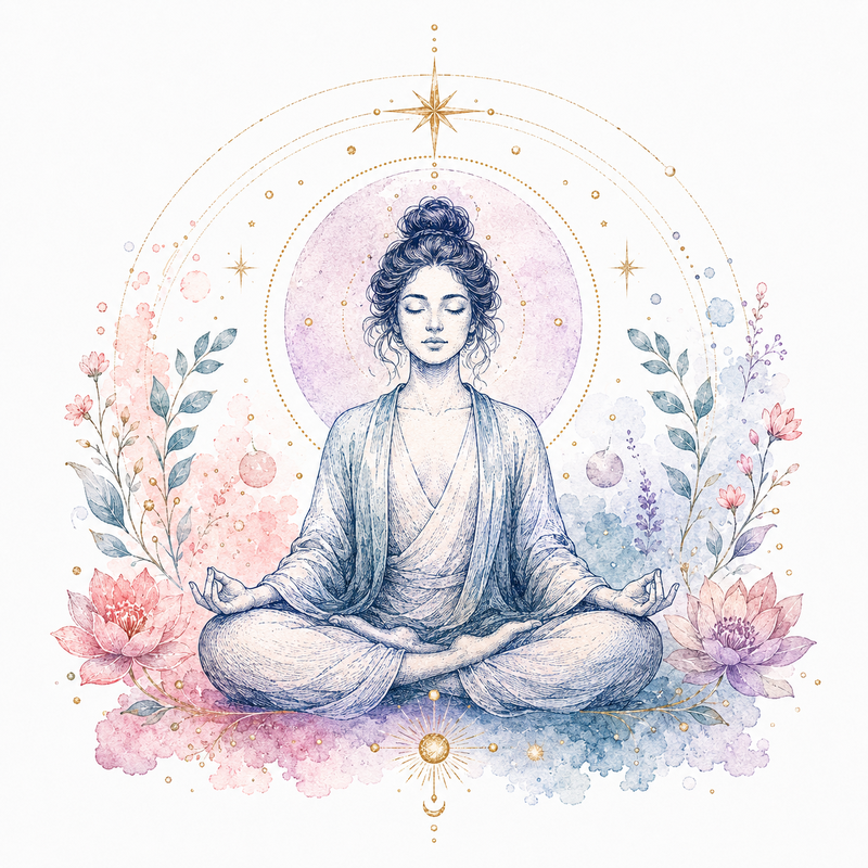 Mystical illustration representing Meditation