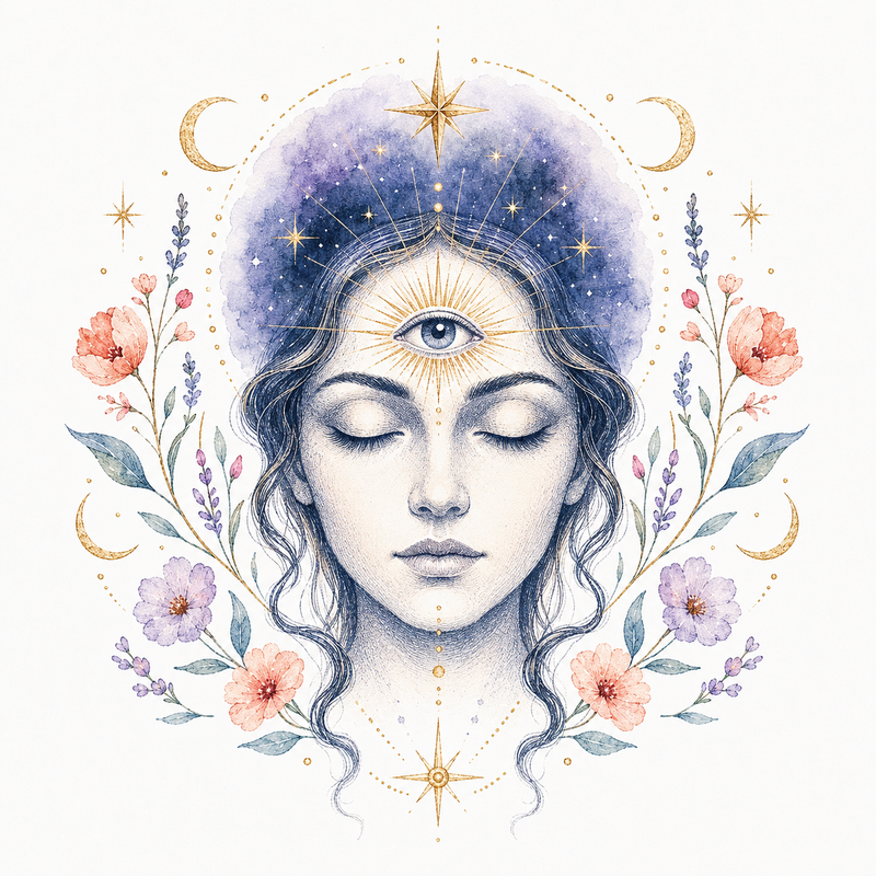 Mystical illustration representing Third Eye