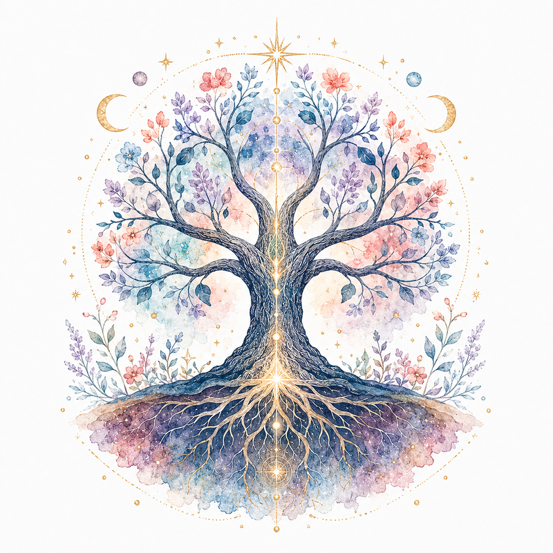 Mystical illustration representing Tree of Life