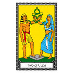 Illustration of the Two of Cups tarot card