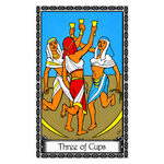 Illustration of the Three of Cups tarot card