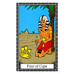 Illustration of the Four of Cups tarot card