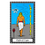 Illustration of the Eight of Cups tarot card
