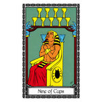 Illustration of the Nine of Cups tarot card