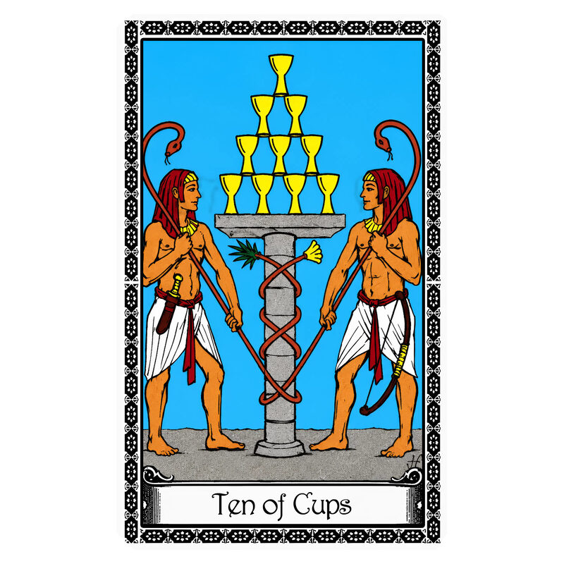Illustration of the Ten of Cups tarot card