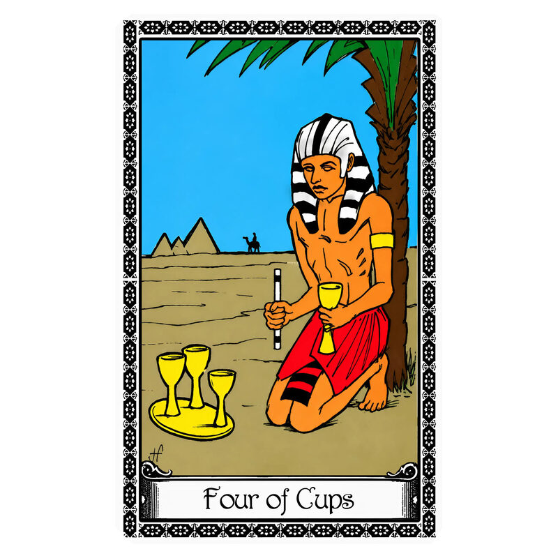 Illustration of the Four of Cups tarot card