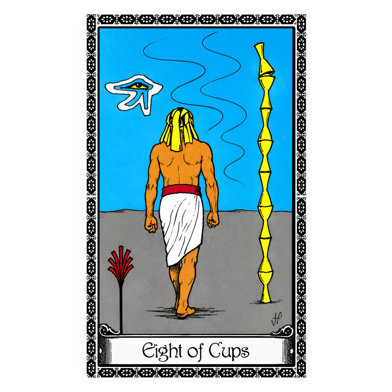 Illustration of the Eight of Cups tarot card