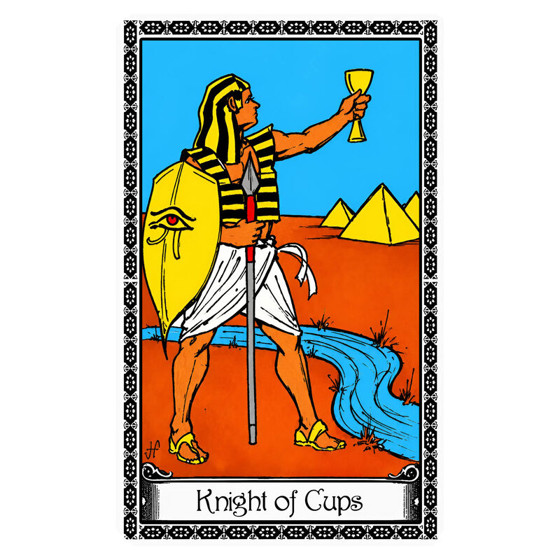 Illustration of the Knight of Cups tarot card