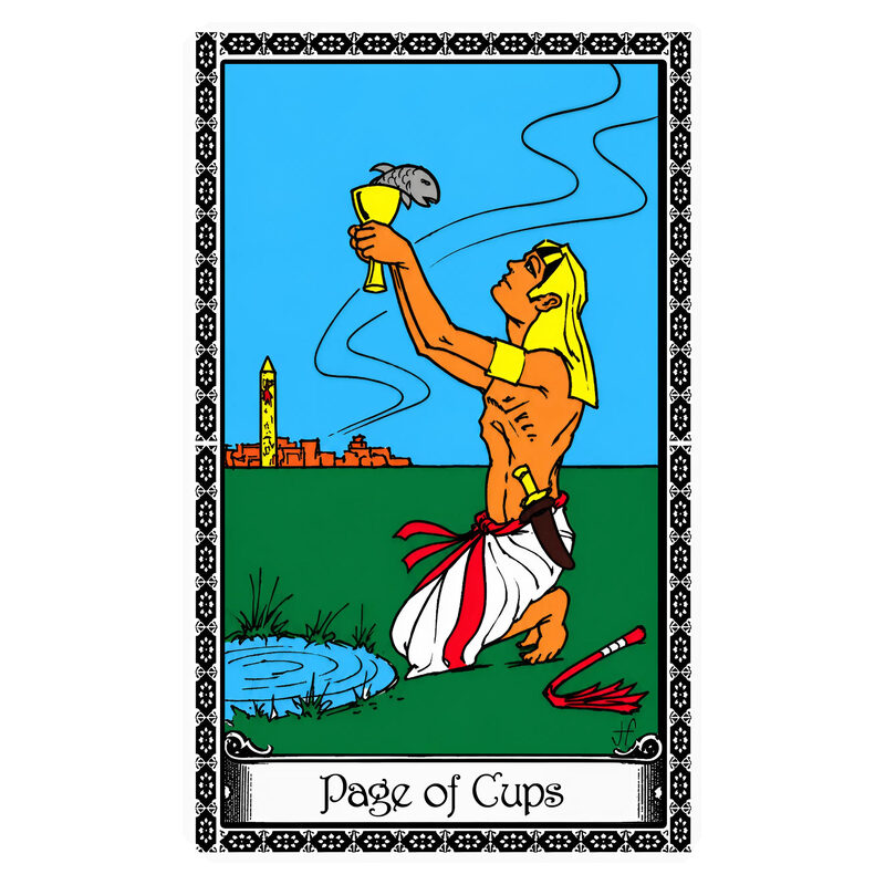 Illustration of the Page of Cups tarot card