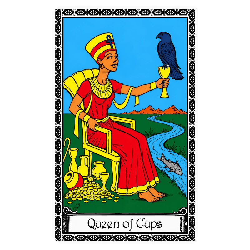 Illustration of the Queen of Cups tarot card