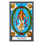Illustration of the The World tarot card