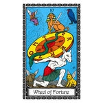 Illustration of the Wheel of Fortune tarot card