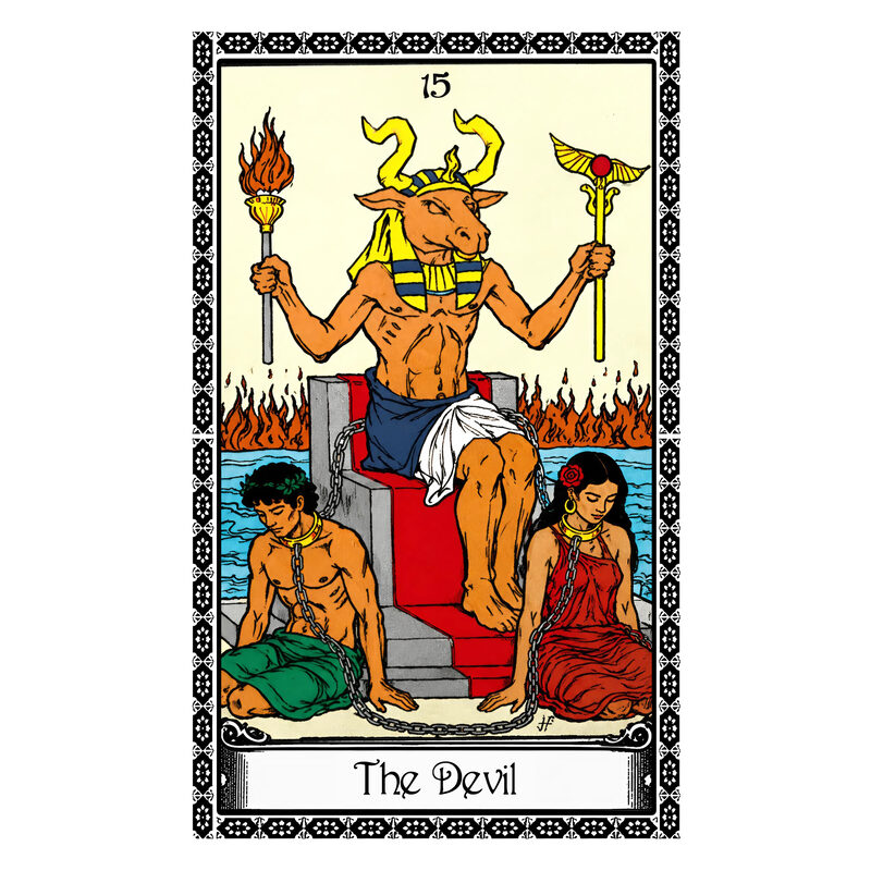 Illustration of the The Devil tarot card