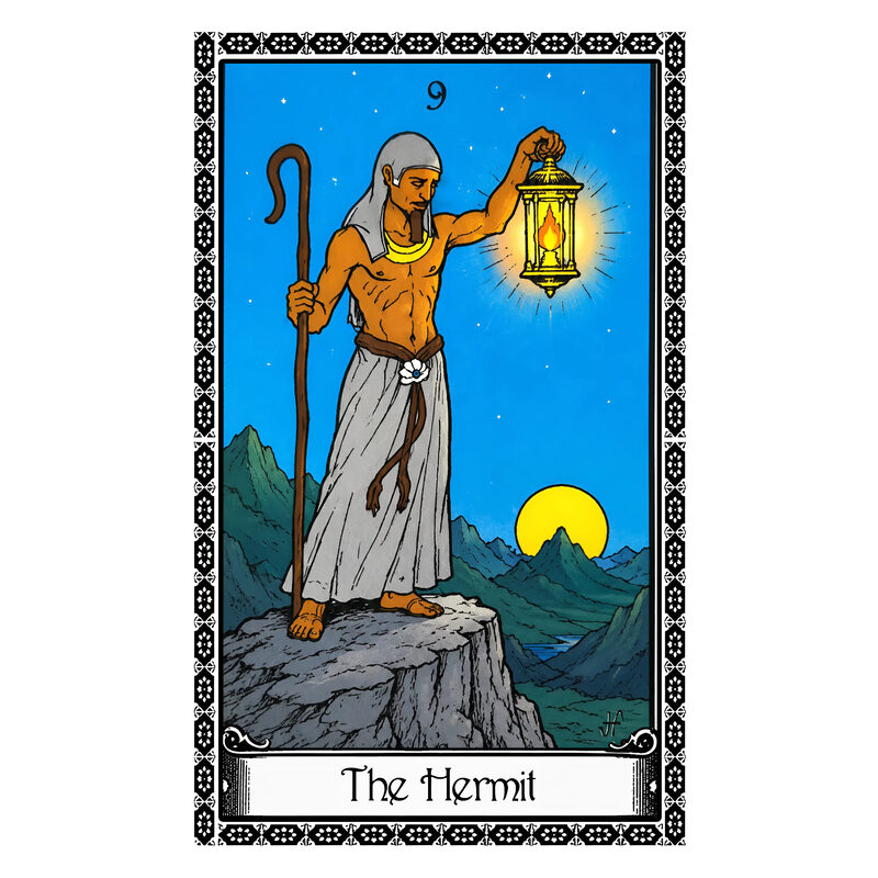 Illustration of the The Hermit tarot card