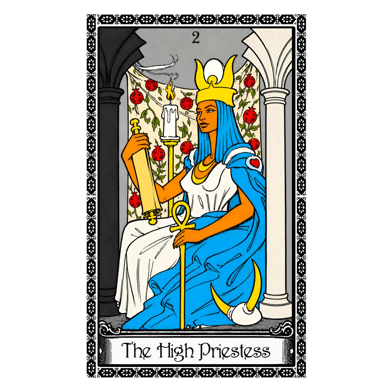 Illustration of the The High Priestess tarot card
