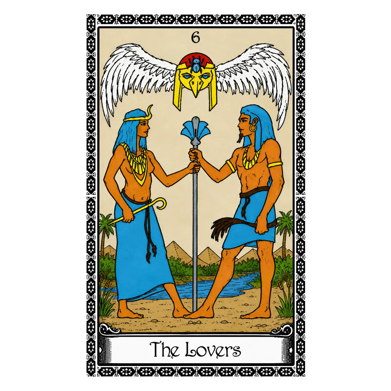 Illustration of the The Lovers tarot card