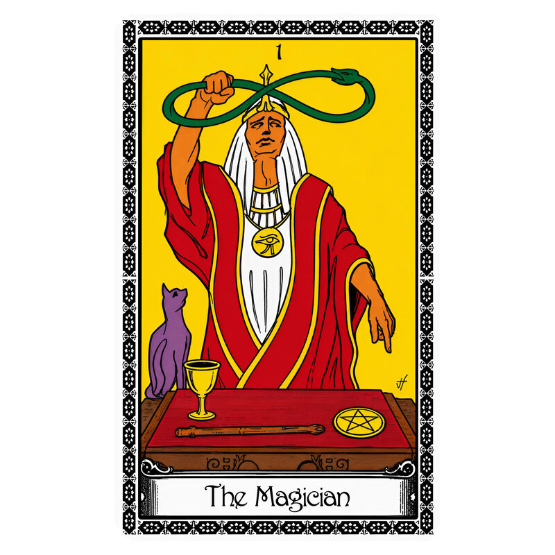Illustration of the The Magician tarot card