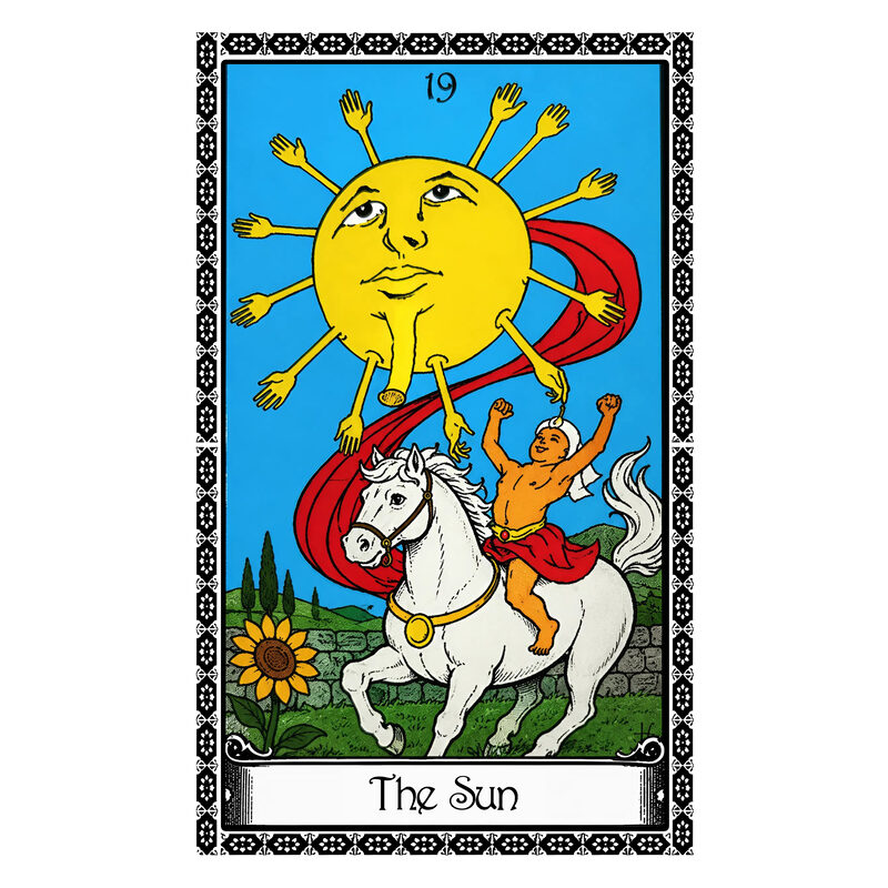 Illustration of the The Sun tarot card