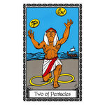 Illustration of the Two of Pentacles tarot card