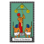 Illustration of the Three of Pentacles tarot card
