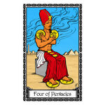 Illustration of the Four of Pentacles tarot card