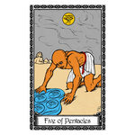 Illustration of the Five of Pentacles tarot card