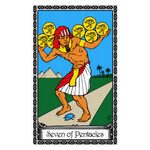 Illustration of the Seven of Pentacles tarot card
