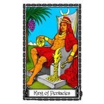 Illustration of the King of Pentacles tarot card