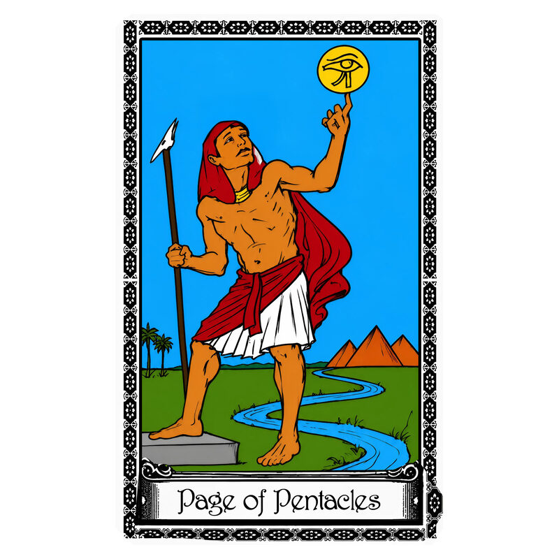 Illustration of the Page of Pentacles tarot card