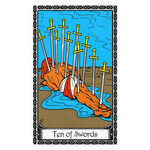 Illustration of the Ten of Swords tarot card