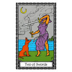 Illustration of the Two of Swords tarot card