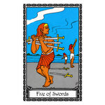 Illustration of the Five of Swords tarot card