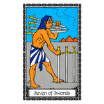 Illustration of the Seven of Swords tarot card
