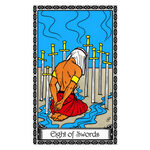 Illustration of the Eight of Swords tarot card