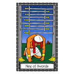 Illustration of the Nine of Swords tarot card