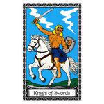 Illustration of the Knight of Swords tarot card
