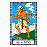 Illustration of the Page of Swords tarot card