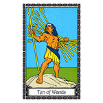 Illustration of the Ten of Wands tarot card