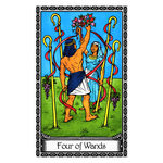 Illustration of the Four of Wands tarot card
