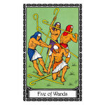 Illustration of the Five of Wands tarot card