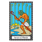Illustration of the Seven of Wands tarot card